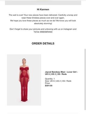 Bandeau Maxi Dress - Red